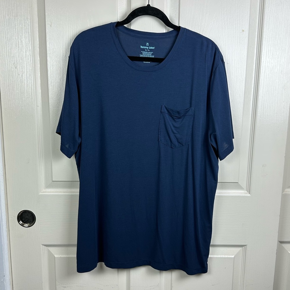 Mens Tommy John Navy Blue Pocket T Shirt